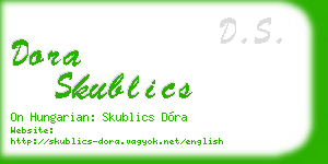 dora skublics business card